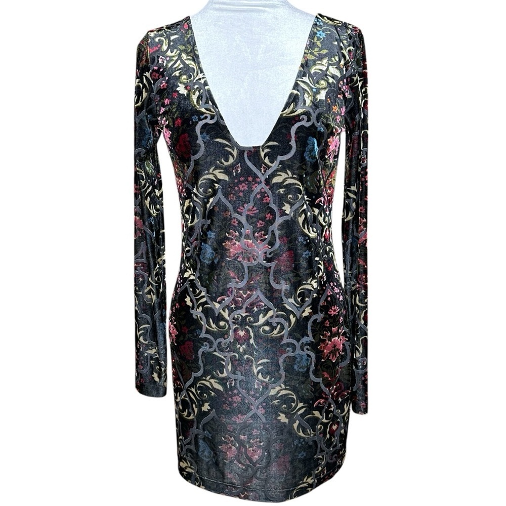 Free People Velvet Burnout Mini Dress. Size Medium